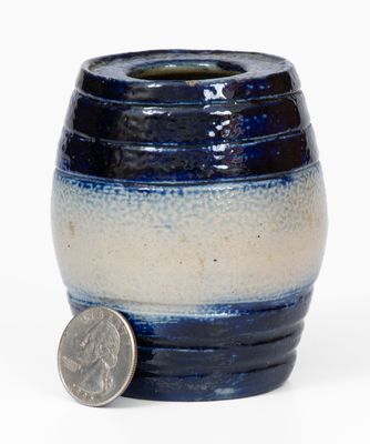 Fine Miniature Decorated Stoneware Barrel, New York State