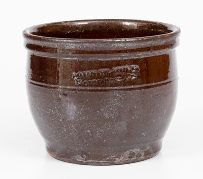 JOHN W. BELL / Waynesboro, Pa. Glazed Redware Cream Jar