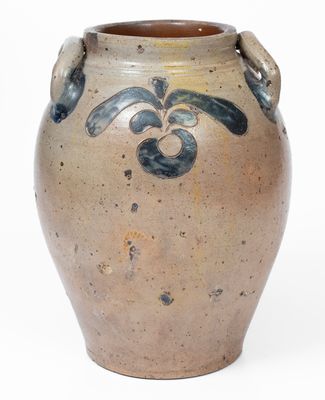 Manhattan Stoneware Jar w/ Incised Decorations, early 19th century