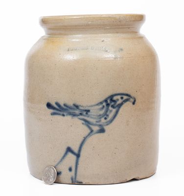 1 Gal. WHITES UTICA Stoneware Jar w/ Bird-on-Branch Decoration