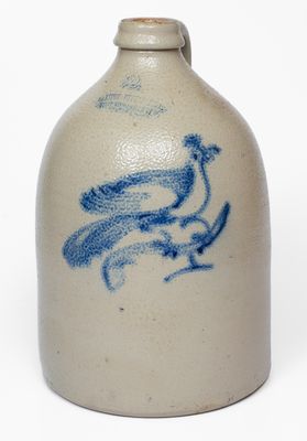 2 Gal. HAXSTUN, OTTMAN & CO. / FORT EDWARD, NY Stoneware Bird Jug