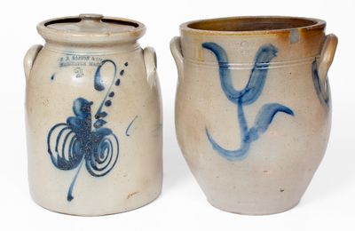 Lot of Two: 2 Gal. Stoneware Jars, Incl. F. B. NORTON & CO. / WORCESTER, MASS.