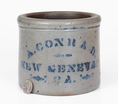 Rare A. CONRAD / NEW GENEVA, PA Stoneware Butter Crock