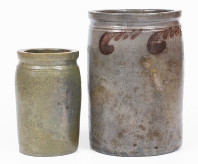 Lot of Two: STRASBURG, VA Stoneware Jars, SOLOMON BELL and S. BELL & SON