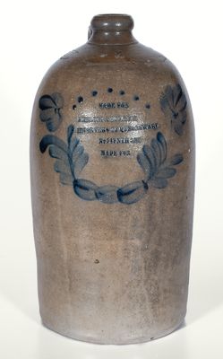 Fine Stoneware Advertising Jug attrib. Richard Remmey, Philadelphia for EMERICK & HOPKINS