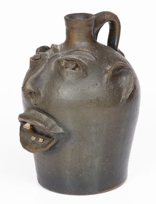 Attrib. Brown Pottery, Arden, North Carolina, Stoneware Face Jug, c1930