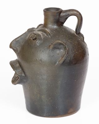 Attrib. Brown Pottery, Arden, North Carolina, Stoneware Face Jug, c1930