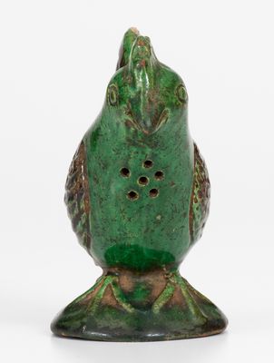 Rare and Fine Moravian Redware Chicken Caster, Salem, NC, early 19th century