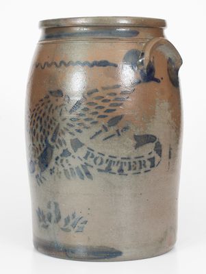 3 Gal. EAGLE POTTERY (Greensboro, PA) Stoneware Jar w/ Stenciled Eagle Decoration