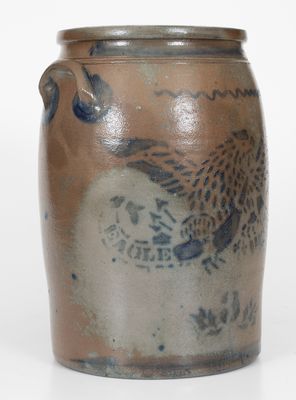 3 Gal. EAGLE POTTERY (Greensboro, PA) Stoneware Jar w/ Stenciled Eagle Decoration