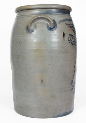 Fine 16 Gal. JAS. HAMILTON & CO. / GREENSBORO, PA Stoneware Eagle Jar