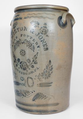 20 Gal. HAMILTON & JONES / STAR POTTERY / GREENSBORO, PA Stoneware Jar