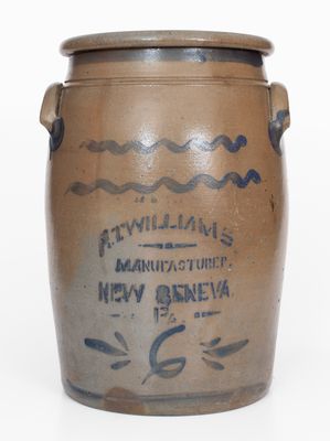 6 Gal. R. T. WILLIAMS / NEW GENEVA, PA Stoneware Jar