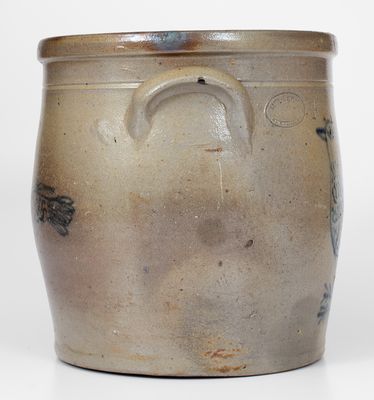 Exceedingly Rare SAM L. I. IRVINE / NEWVILLE, PA Stoneware Jar with Elaborate Bird Decorations