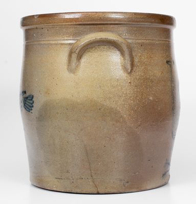 Exceedingly Rare SAM L. I. IRVINE / NEWVILLE, PA Stoneware Jar with Elaborate Bird Decorations