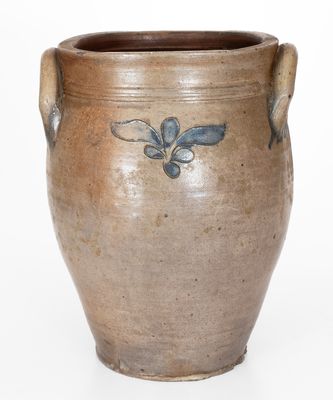 Scarce P. CROSS / HARTFORD Stoneware Jar w/ Incised Decoration