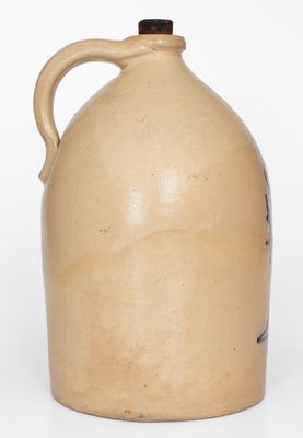 4 Gal. J. & E. NORTON / BENNINGTON, VT Stoneware Jug w/ Pheasant on Stump Decoration