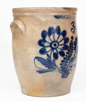 N. CLARK & Co / ROCHESTER, N.Y. Stoneware Crock w/ Floral Design