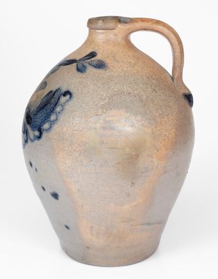 Stoneware Jug with Cobalt Floral Decoration att. Abial Price (ex. Robert Sim)