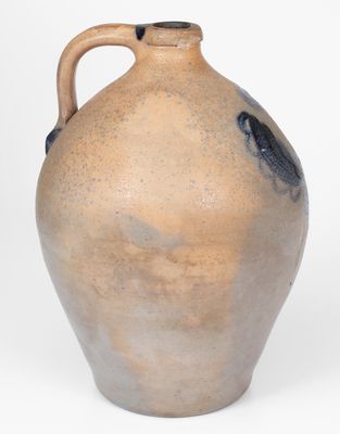 Stoneware Jug with Cobalt Floral Decoration att. Abial Price (ex. Robert Sim)