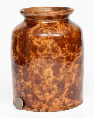 Manganese-Decorated Maine Redware Jar, circa 1840