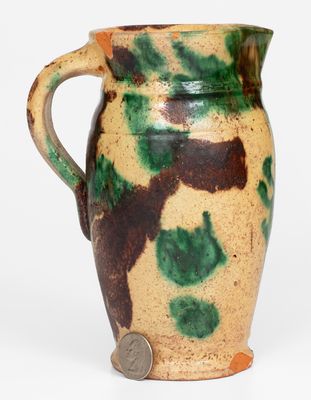 Multi-Glazed Redware Cream Pitcher, attributed to S. Bell & Sons or J. Eberly & Co., Strasburg