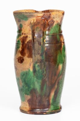 Multi-Glazed Redware Cream Pitcher, attrib. S. Bell & Sons or J. Eberly & Co., Strasburg, VA