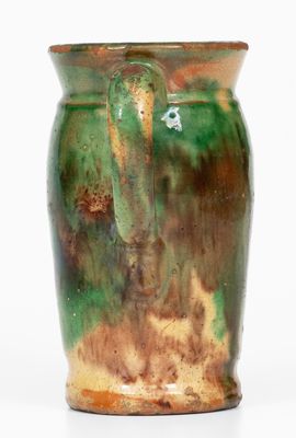 Multi-Glazed Redware Cream Pitcher, attributed to J. Eberly & Co., Strasburg, VA, c1890