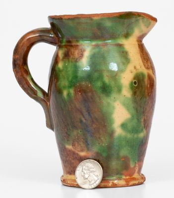 Multi-Glazed Redware Cream Pitcher, attrib. J. Eberly & Co., Strasburg, VA, c1890