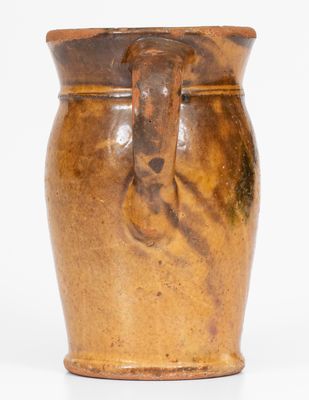 Glazed Redware Cream Pitcher, attributed to J. Eberly & Co., Strasburg, VA, circa 1890