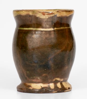 Multi-Glazed Redware Cream Pitcher, attributed to J. Eberly & Co., Strasburg, Virginia