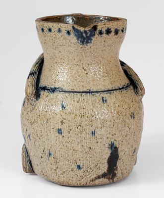 Exceptional Ohio Stoneware Pitcher with Elaborate Twig-Form Handle, January 1, 1889