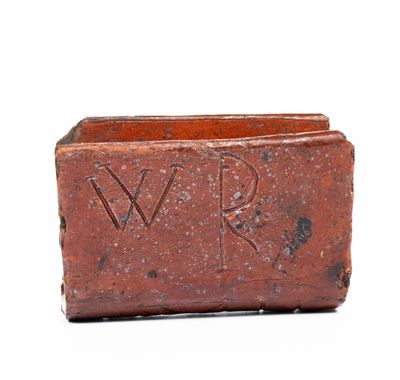 Very Rare Redware Book-Form Inkwell, Inscribed 