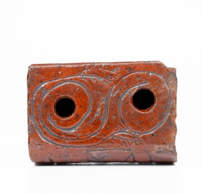 Very Rare Redware Book-Form Inkwell, Inscribed 