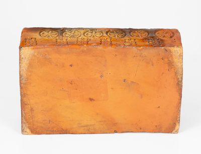 Rare Stamp-Decorated Redware Doorstop, PA origin, 19th century