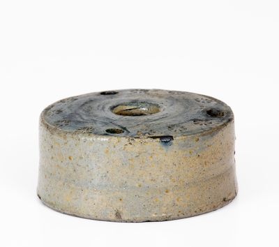 Cobalt-Decorated Stoneware Inkwell w/ Impressed Decoration, probably New York State, c1825