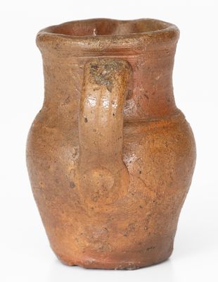 Extremely Rare Miniature Salt-Glazed Stoneware Face Pitcher, probably Virginia origin