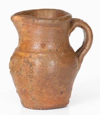 Extremely Rare Miniature Salt-Glazed Stoneware Face Pitcher, probably Virginia origin