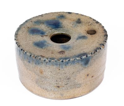 Cobalt-Decorated Stoneware Inkwell, Northeastern U.S. origin, second quarter 19th century