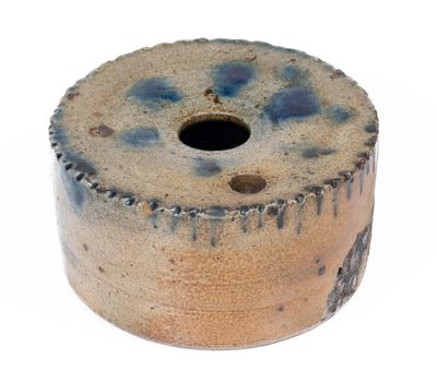 Cobalt-Decorated Stoneware Inkwell, Northeastern U.S. origin, second quarter 19th century