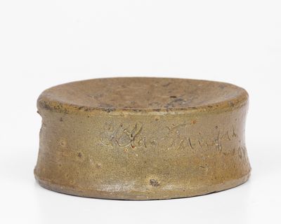 Extremely Rare "Ella Fairfax / ALEXA VA" Stoneware Spittoon,Wilkes Street Pottery, Alexandria