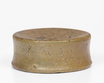 Extremely Rare "Ella Fairfax / ALEXA VA" Stoneware Spittoon,Wilkes Street Pottery, Alexandria