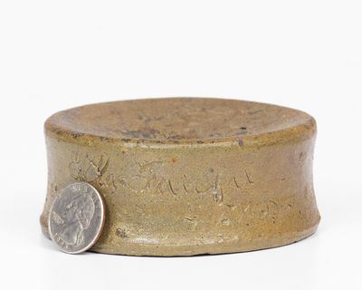 Extremely Rare "Ella Fairfax / ALEXA VA" Stoneware Spittoon,Wilkes Street Pottery, Alexandria