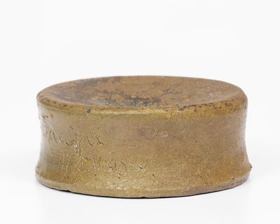 Extremely Rare "Ella Fairfax / ALEXA VA" Stoneware Spittoon,Wilkes Street Pottery, Alexandria