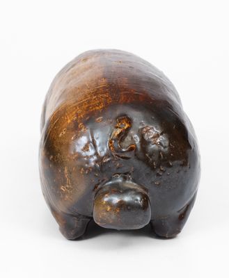 Large-Sized Stoneware Pig Flask, Midwestern origin, fourth quarter 19th century