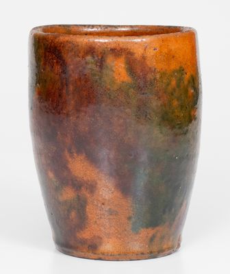 Scarce Large-Sized Multi-Glazed Redware Mug, attrib. J. Eberly & Co., Strasburg, VA