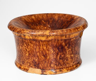 JOHN BELL / WAYNESBORO  Redware Spittoon, circa 1850-80