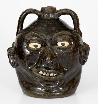 Important Lanier Meaders Double Face Jug, Used as a Centerpiece at George H. W. Bush Campaign Stop