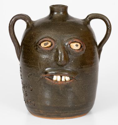 Rare Reggie Meaders Double Face Jug Inscribed 