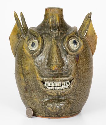 Unique and Important John Meaders Double Face Jug Inscribed 